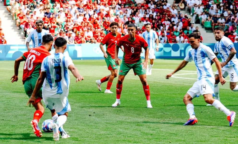 Un momento del partido jugado entre Argentina y Marruecos. Foto: Selección Argentina.
