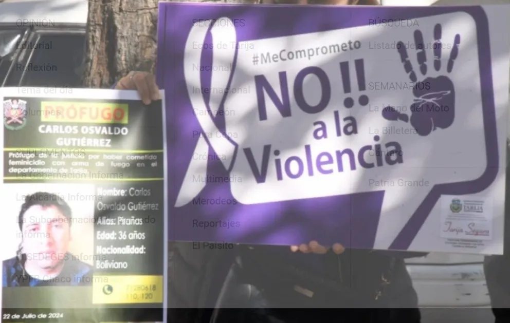 Una protesta en Tarija exige justicia para la víctima de feminicidio.  Foto: El País
