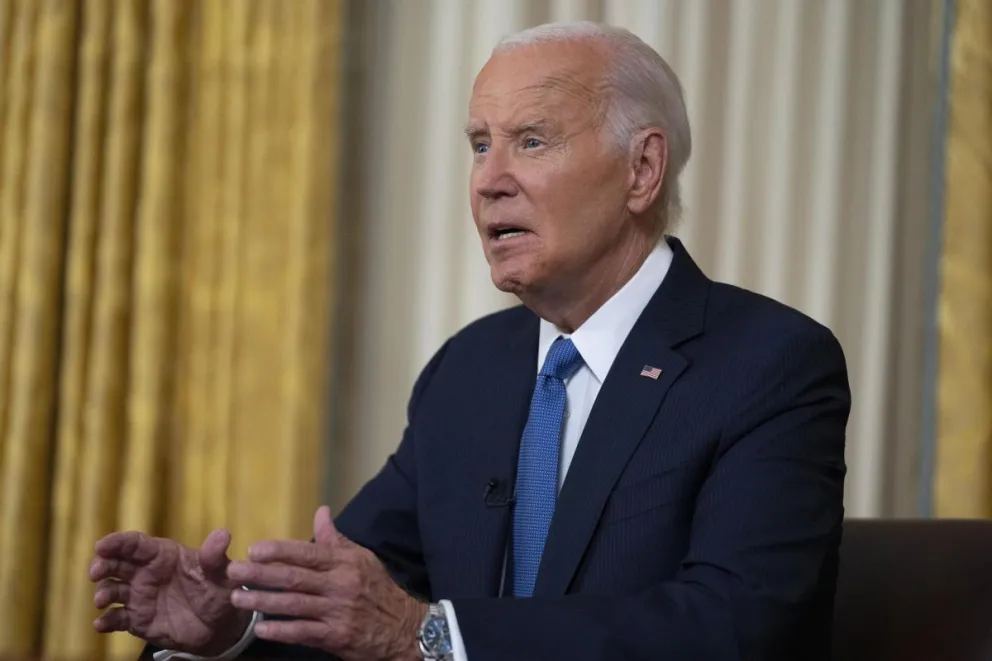 Joe Biden habla desde el Despacho Oval en la Casa Blanca. Foto: EFE