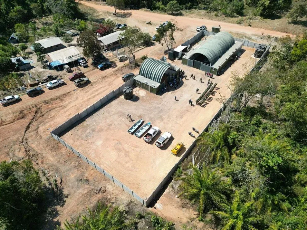 Vista aérea de la base móvil.  FOTO: ABI