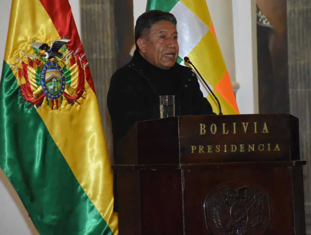 El vicepresidente, durante un acto en el Hall de Palacio Quemado, esta tarde. Foto: APG