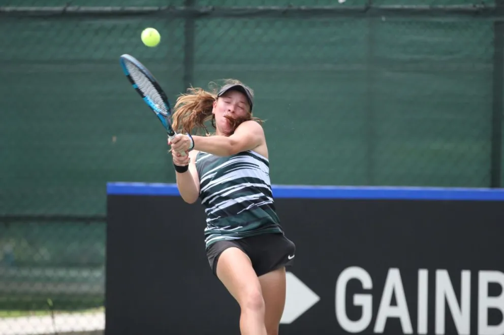 Trigosso durante su partido en Santo Domingo. Foto: Billien Jean King Cup.