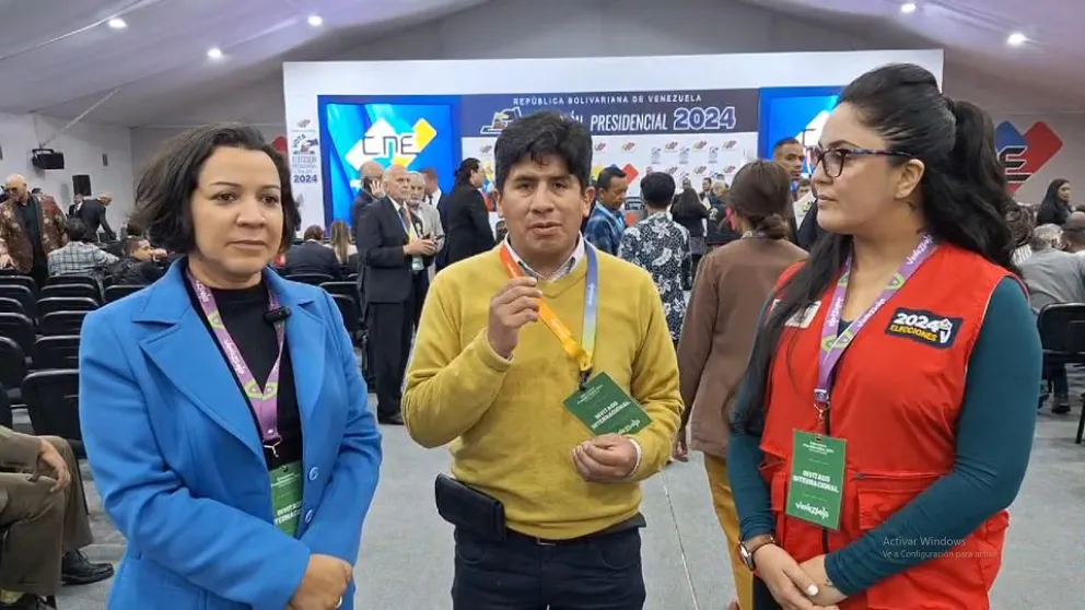 Las observadoras de las elecciones en Venezuela. Foto: Visión 360