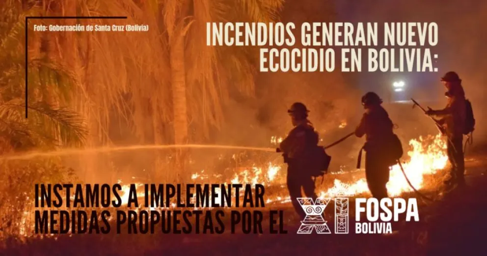 Un arte de Fospa que demanda actuar ante los incendios que afectan el país. Foto: Fospa