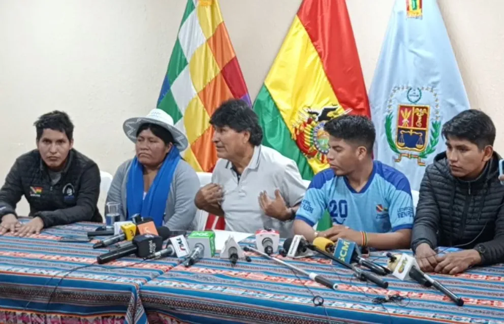 Evo Morales durante la conferencia de prensa de este martes. Foto: Captura de video
