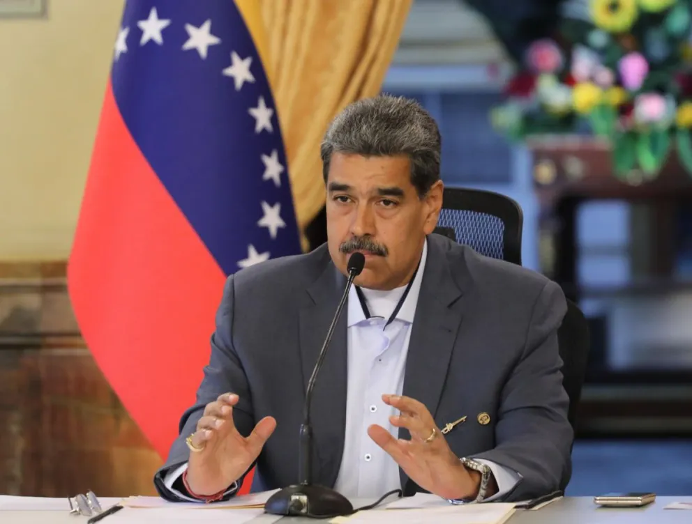 El presidente de Venezuela, Nicolás Maduro, durante un Consejo de Defensa de la Nación, en Caracas. Foto: EFE