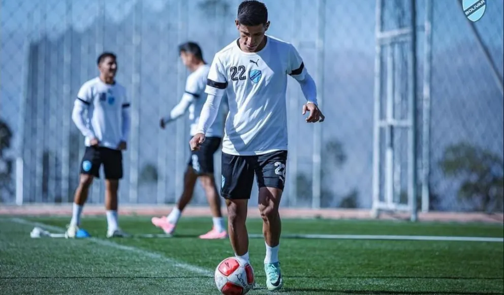 Rocha durante una práctica celeste. Foto: Club Bolívar.