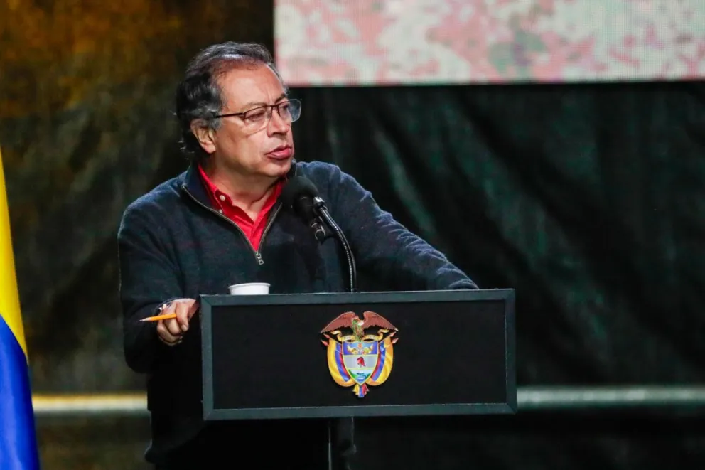 El presidente de Colombia, Gustavo Petro, durante un discurso en Bogotá. Foto: EFE