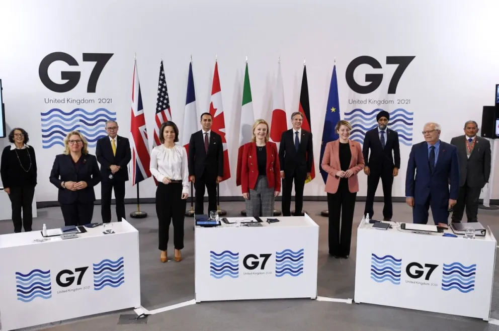 Líderes del G7 en una cumbre de 2021 en Londres. Foto: @morfemapress
