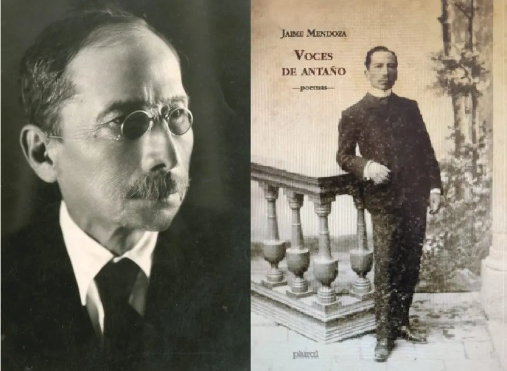 El célebre escritor boliviano Jaime Mendoza y su poemario “Voces de antaño”.