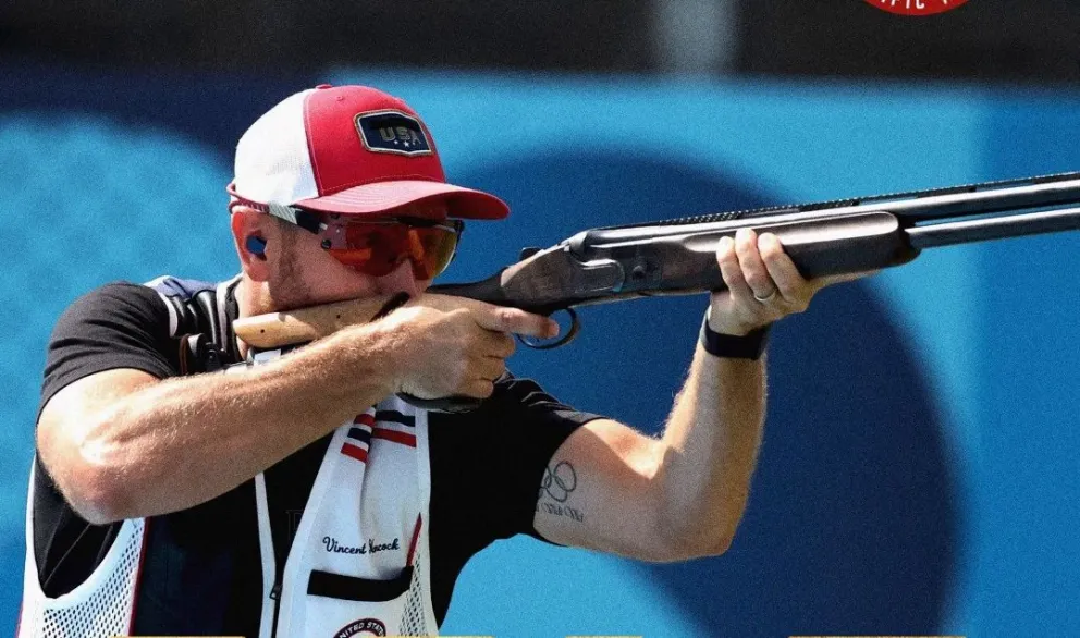 Hancock  durante su competencia de Skeet. Foto: Team USA.