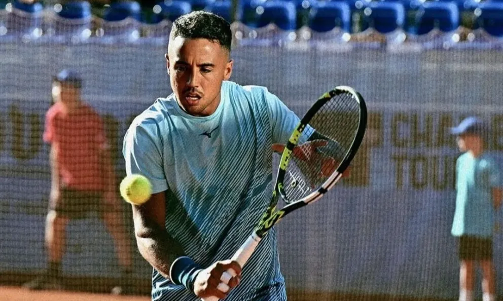 Dellien durante su partido en el Svijany Open en Chequia. Foto: Challenget ATP Tour.