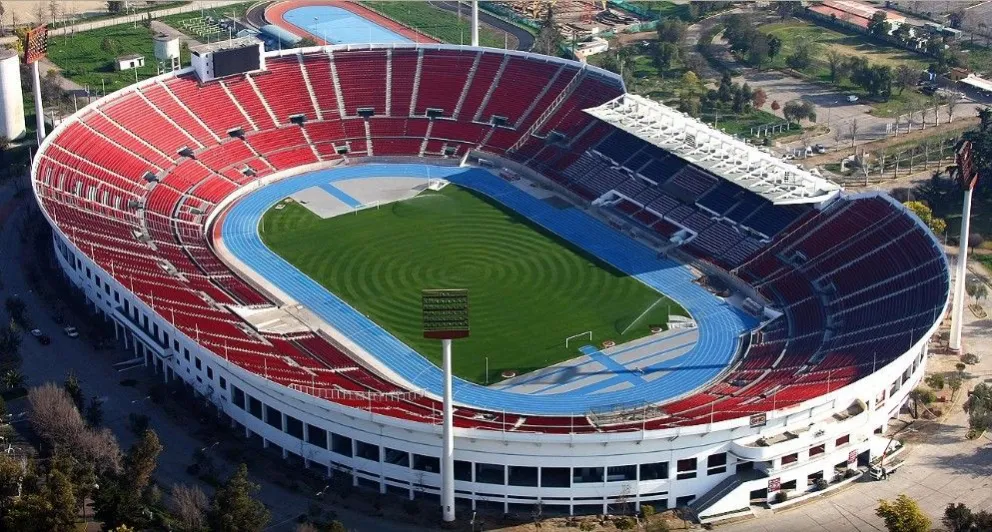 Una vista aérea del estadio nacional de Santiago de Chile. Foto: Stadium
