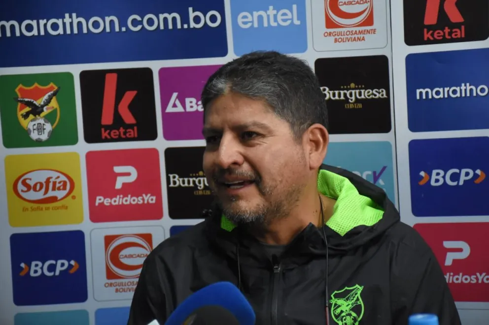 El seleccionador Óscar Villegas durante la conferencia de este lunes. Foto: APG.
