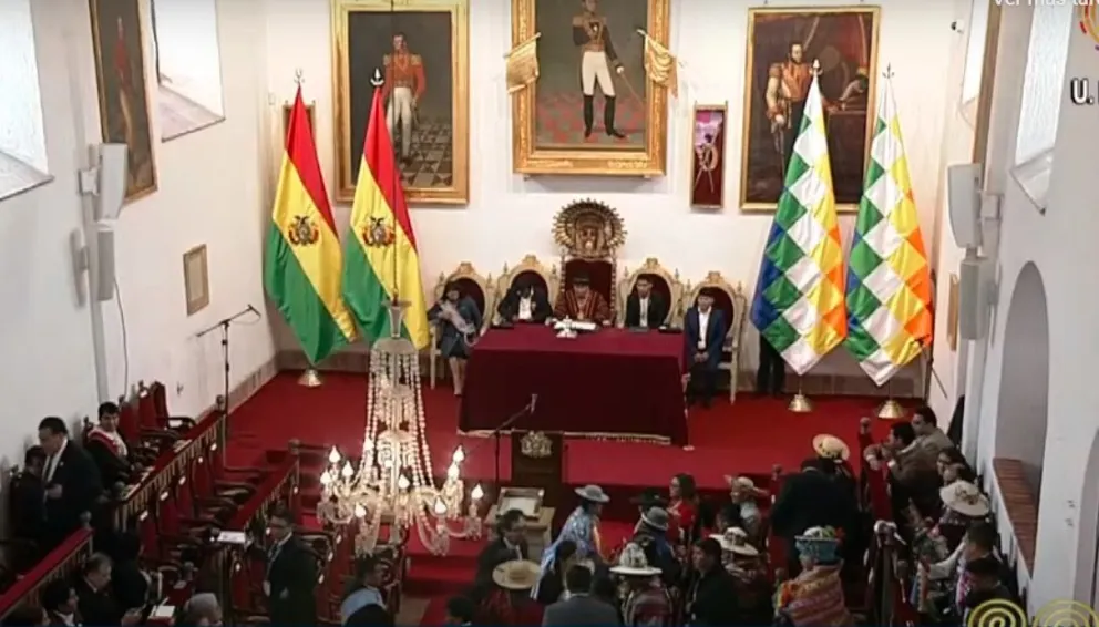 La sesión de este martes, en Sucre. Foto: Captura de Video 