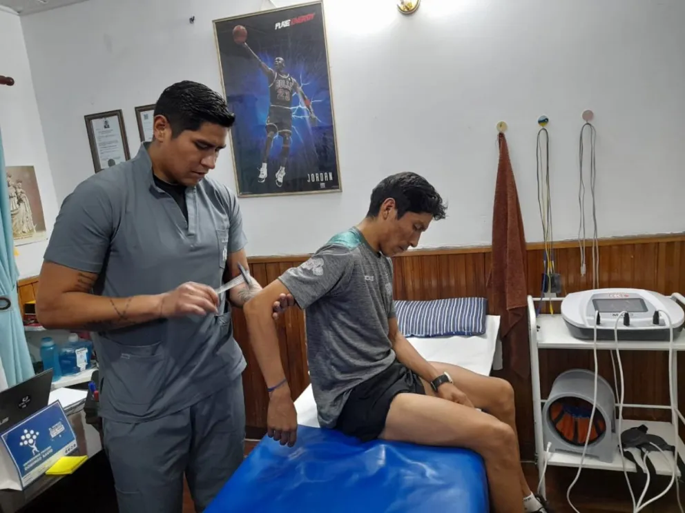 Garibay durante la revisión médica que se hizo en los últimos días. Foto: COB.