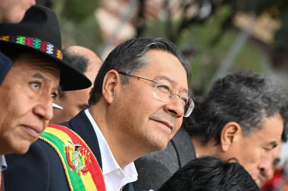 El Presidente, Luis Arce, en los actos por los 199 años de independencia de Bolivia. Foto: @luchoxbolivia
