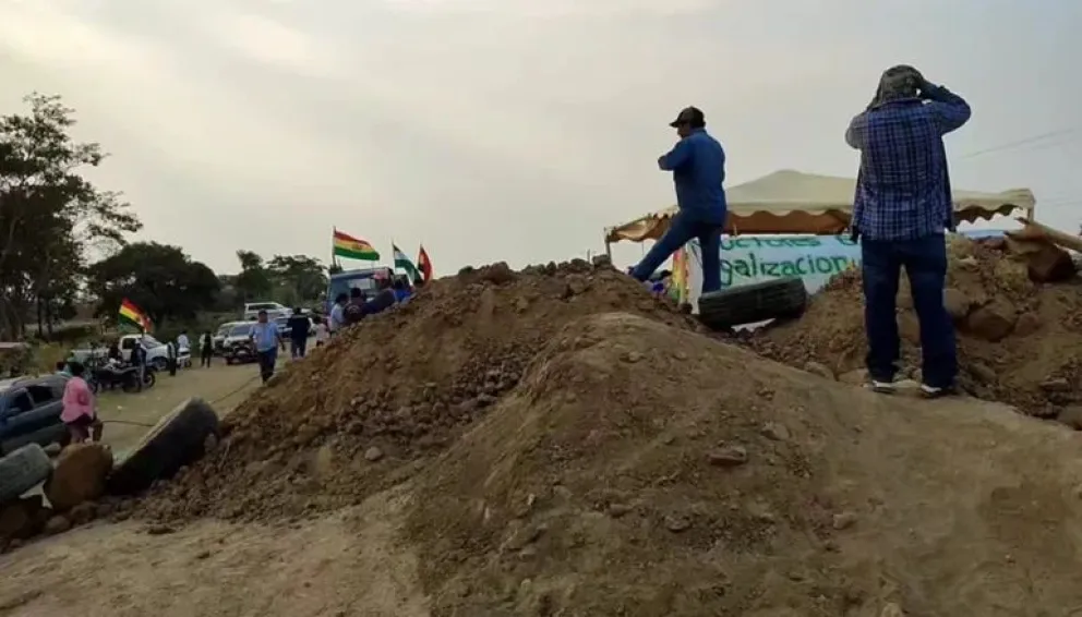Bloqueo en San Julián. Foto: Red Uno