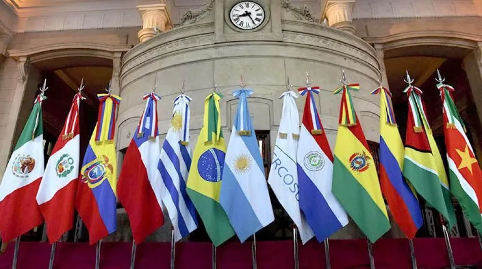 Banderas de países miembros del Mercosur. Foto: RRSS