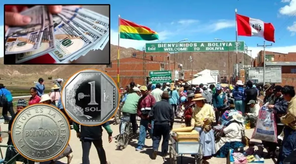 Comercio en la frontera entre Bolivia y Perú. Foto: Infobae / Agencia Andina