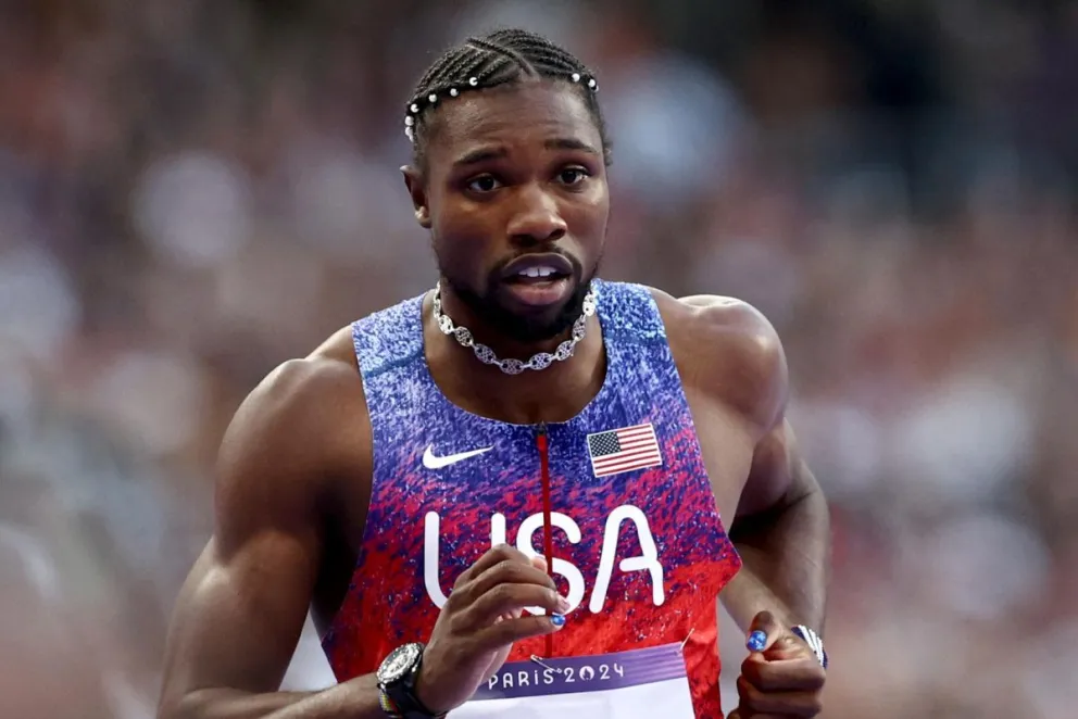 El estadounidense Noah Lyles durante su participación en la final de 200 metros. Foto: EFE