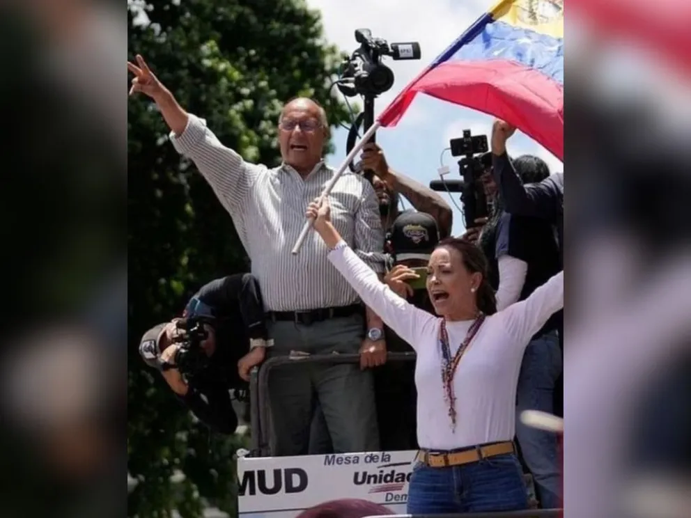 María Corina Macahado en una imagen con el exgobernador de Mérida, Williams Dávila. Foto: @MariaCorinaYA