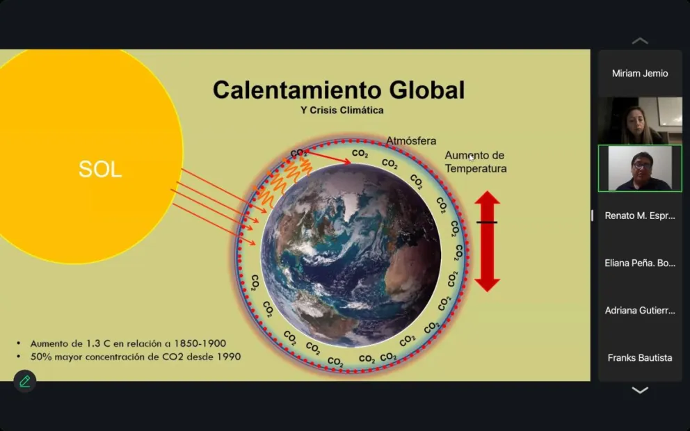 Juan Carlos Alarcón, secretario técnico de la PBFCC, en una sesión del taller  “Periodismo, crisis climática, pérdidas y daños”.