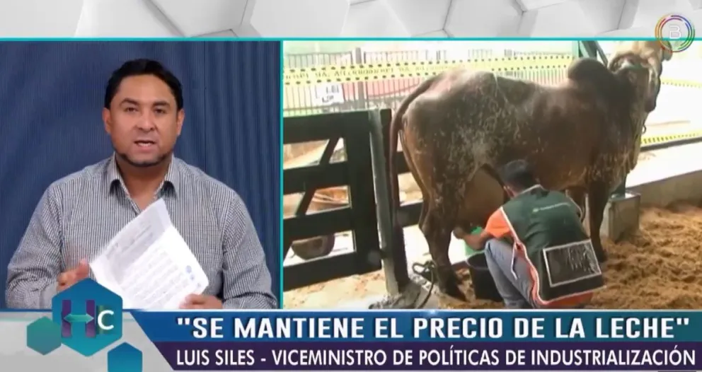 Siles en entrevista con el canal estatal.  Foto: Captura Bolivia TV