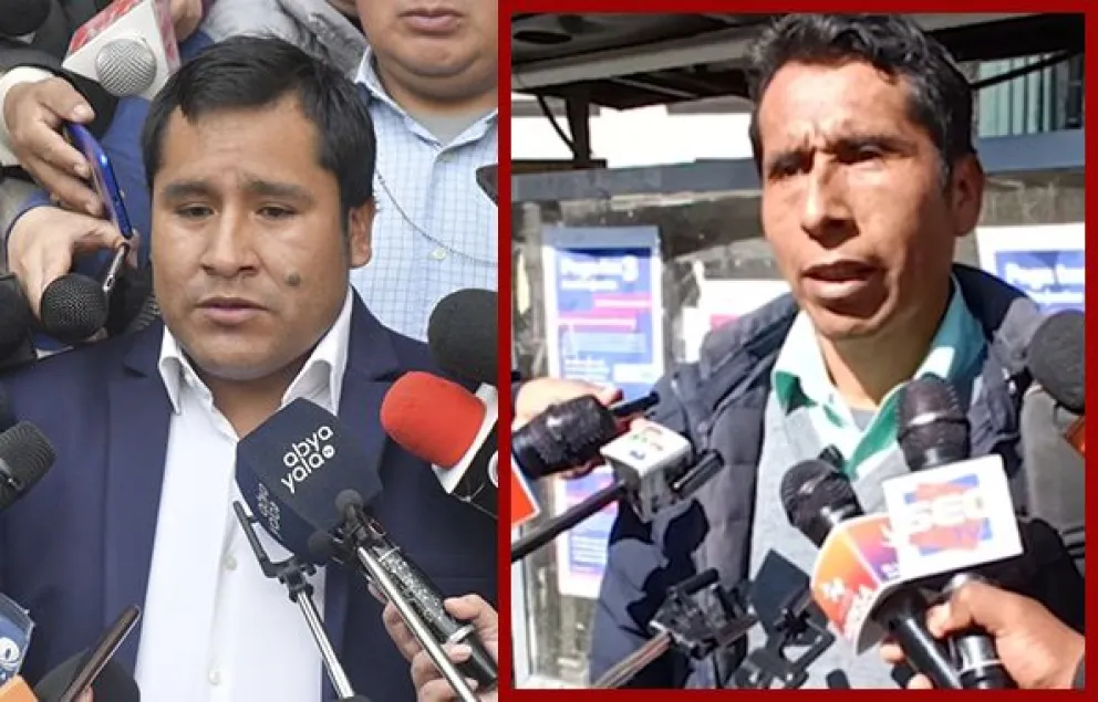 El presidente de la Cámara de Diputados, Israel Huayatari y su hermano Hernán. Foto: Cámara de Diputados - Captura de video