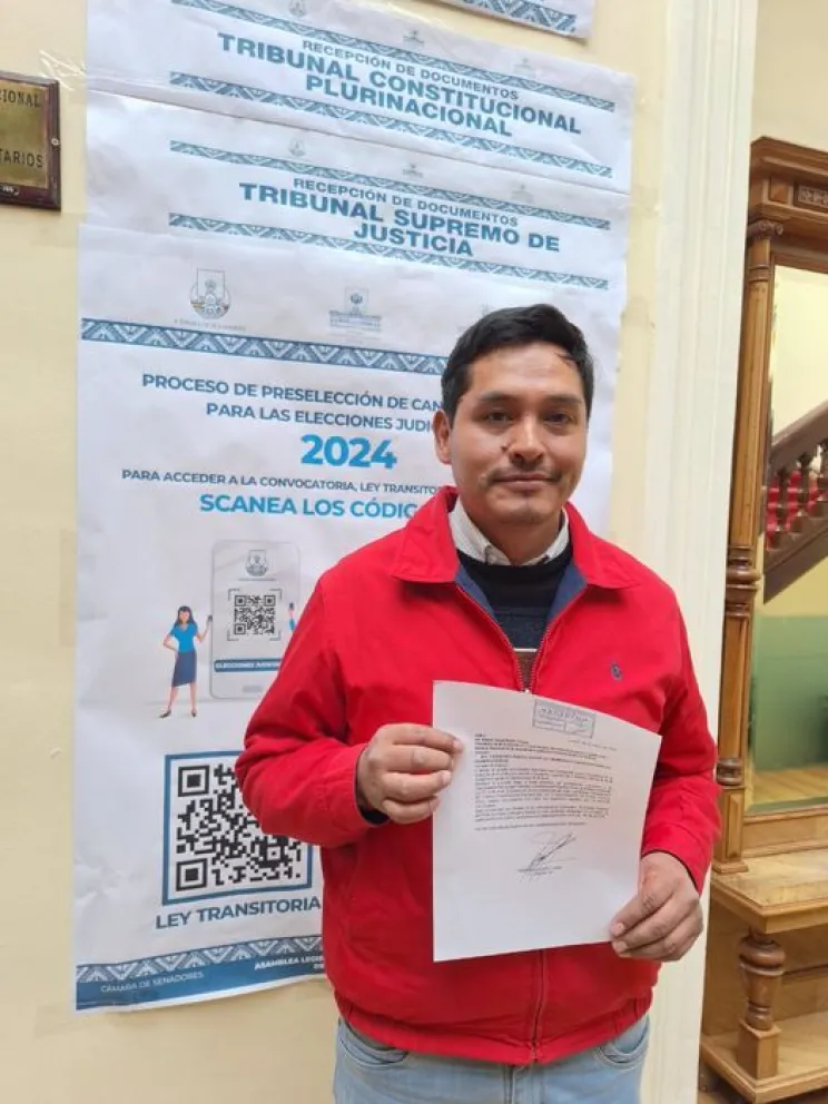 Herculiano Capusiri, expostulante a las elecciones judiciales. Foto: Cámara de Senadores