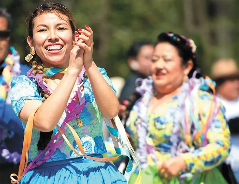 La cochabambina participa en uno de los encuentros de los residentes bolivianos en el estado de Virginia, Estados Unidos. Foto: María Luz Coca Luján
