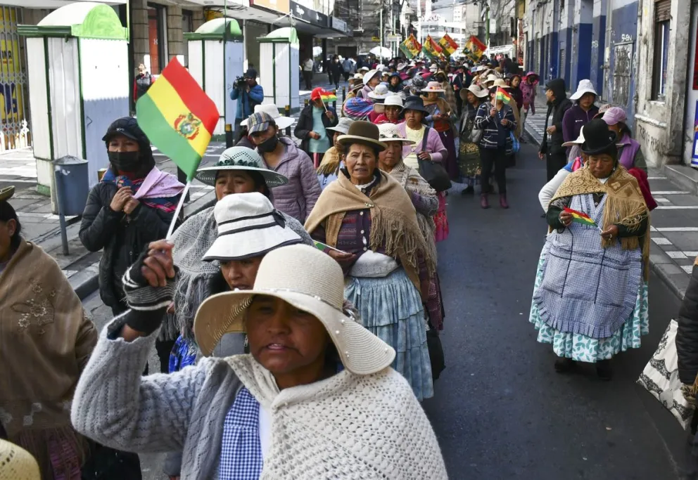 Gremiales de El Alto en una anterior manifestación. Foto: APG