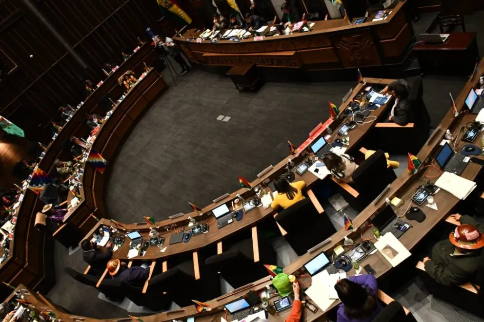 La sesión del Senado, este jueves. Foto: APG