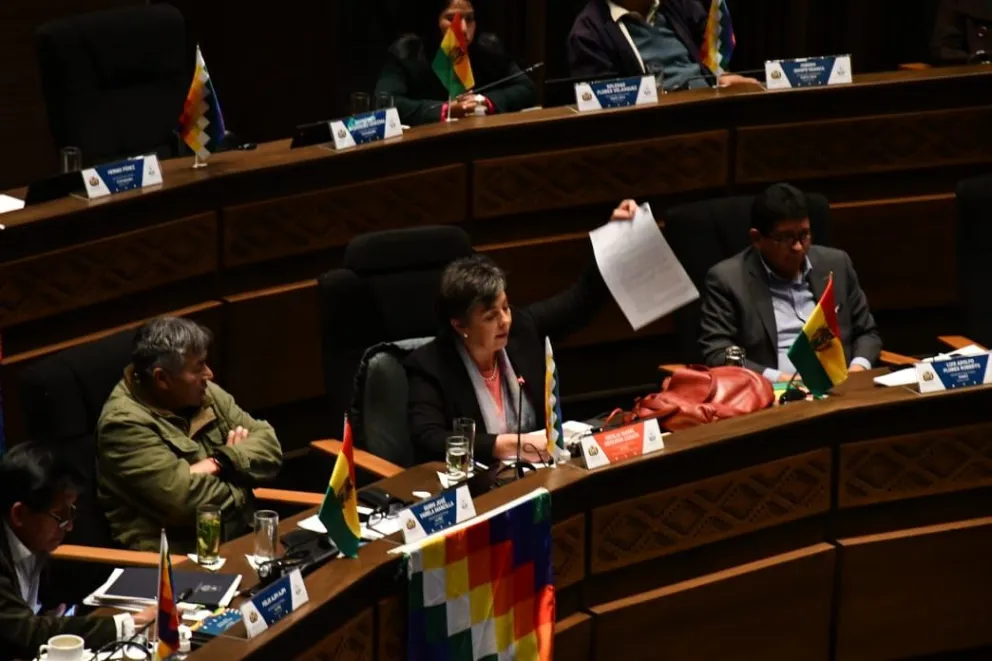 Senadores durante la sesión, este miércoles. Foto: APG 