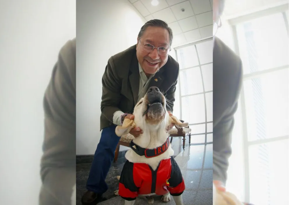 Arce junto a Iron, en la imagen que compartió en sus redes sociales.