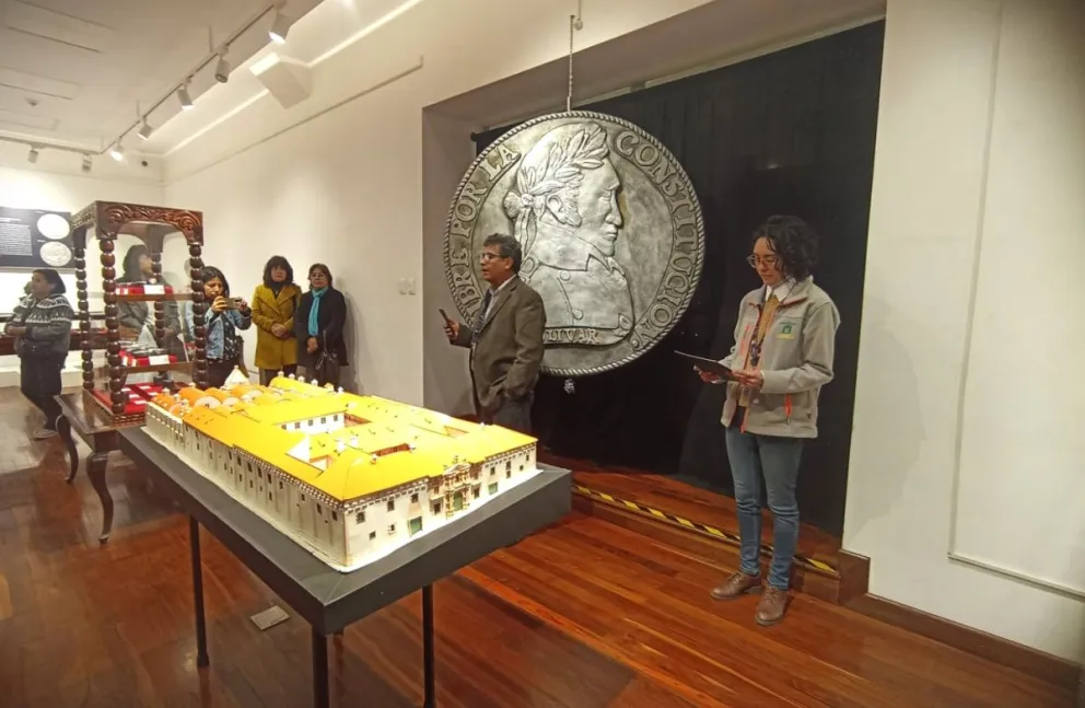 La muestra sobre Bolívar en la Cas de la Moneda. Fotos: FCBCB