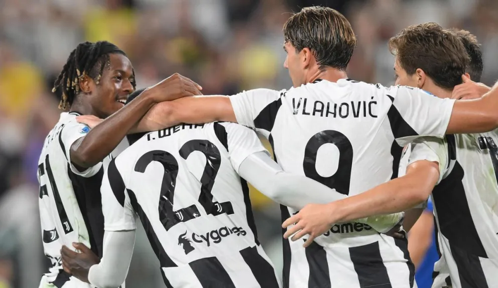 Jugadores de la Juventus celebran por su triunfo. Foto: EFE.