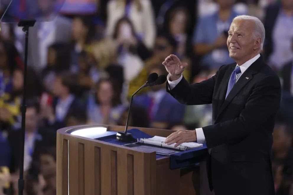 Joe Biden durante la noche inaugural de la Convención Nacional Demócrata. Foto: EFE