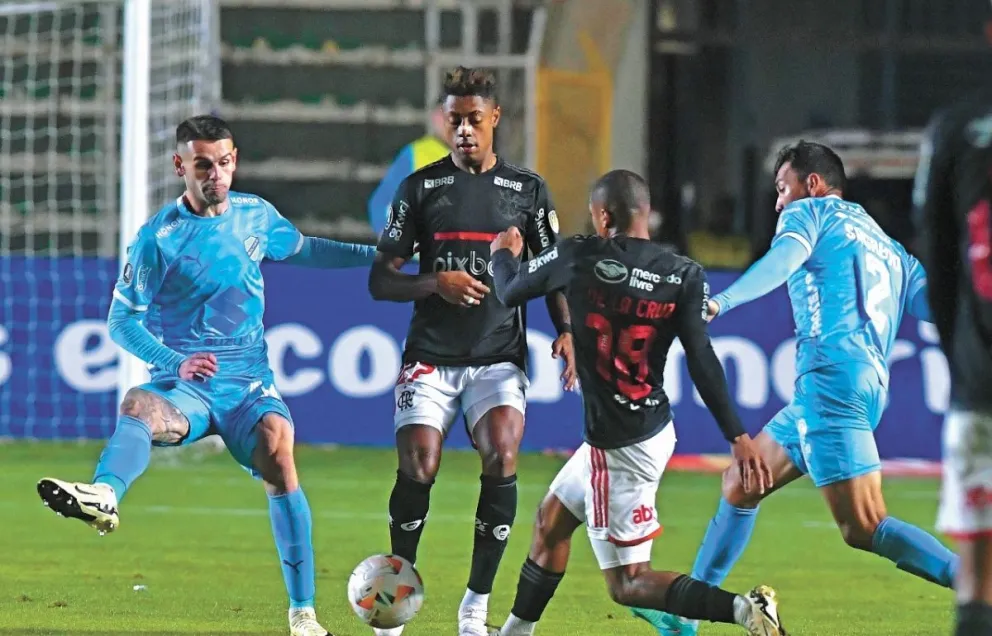 Incidencia del partido que jugaron Bolívar y Flamengo en La Paz por la fase de grupos de la Libertadores de este año. Foto: APG.