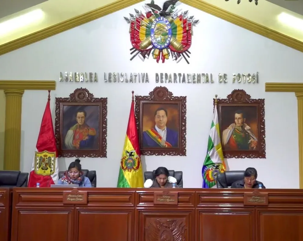 La sesión de la Asamblea Legislativa de Potosí. Foto: Captura de video 