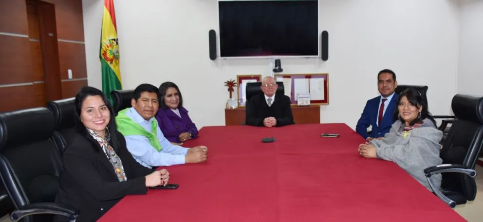 Vocales del TSE reunidos en sala plena. Foto: ABI