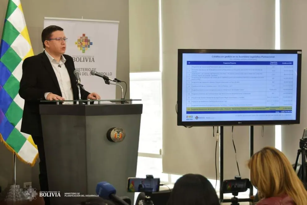 El ministro de Planificación del Desarrollo, Sergio Cusicanqui, anunció el pedido de un nuevo préstamo externo. Foto: APG