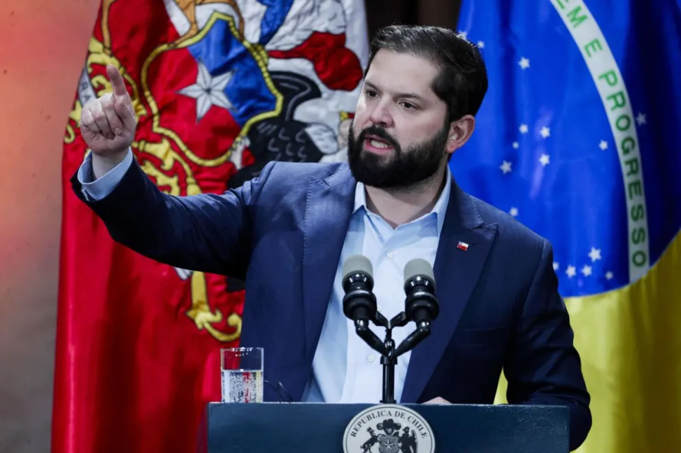 Fotografía de archivo del 5 de agosto de 2024 del presidente de Chile, Gabriel Boric, durante una rueda de prensa en Santiago (Chile). Foto: EFE