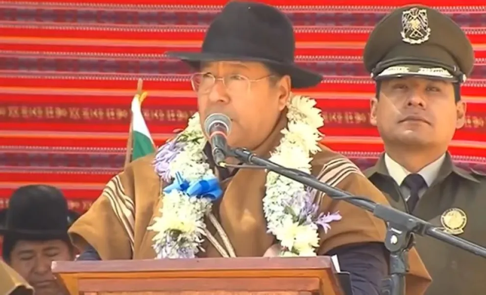 El presidente Luis Arce en Sapahaqui, La Paz. Foto: Captura Facebook Lucho Arce