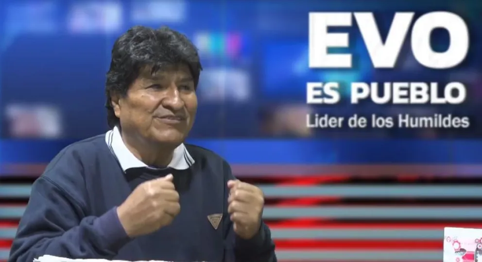 Evo Morales durante su programa de radio Foto: Captura