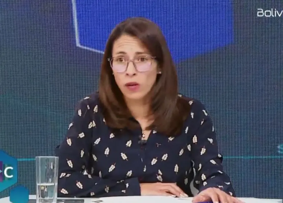 Jesica Saravia, viceministra de Justicia y Derechos Fundamentales. Foto: captura Bolivia Tv