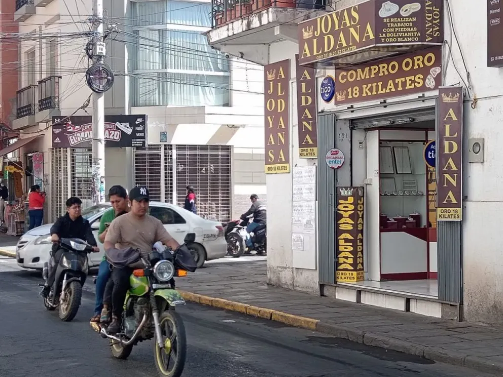 Una joyería en una calle de Tarija. Foto: El País
