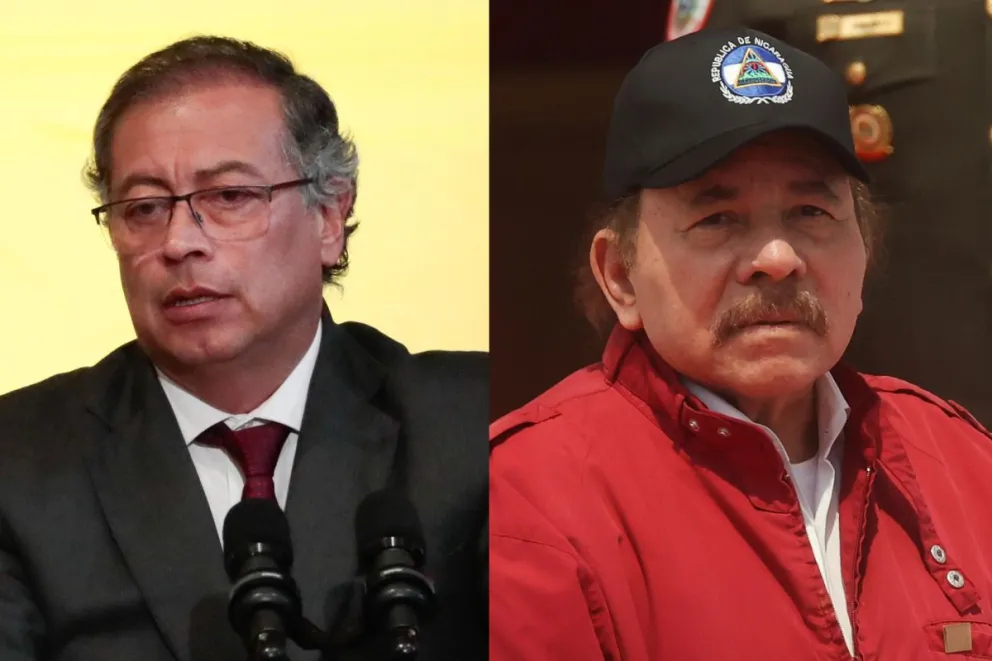 El presidente de Colombia, Gustavo Petro, y su homólogo de Nicaragua, Daniel Ortega. Fotos: EFE