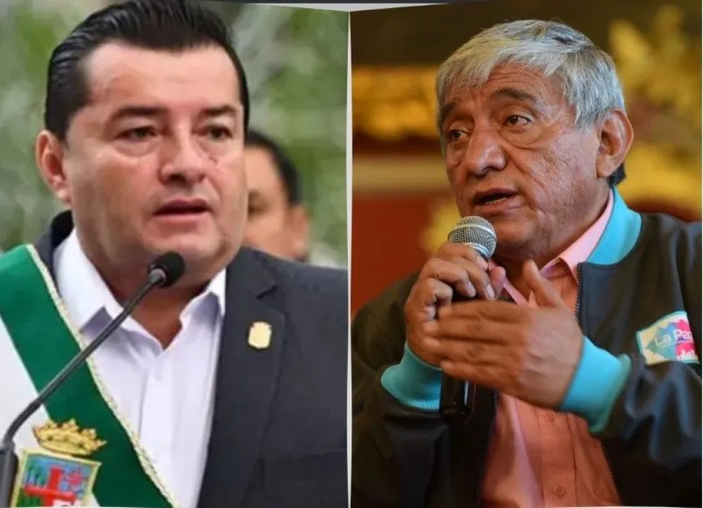 El alcalde de Santa Cruz de la Sierra, Jhonny Fernández, y el de La Paz, Iván Arias. Foto: Palenque TV