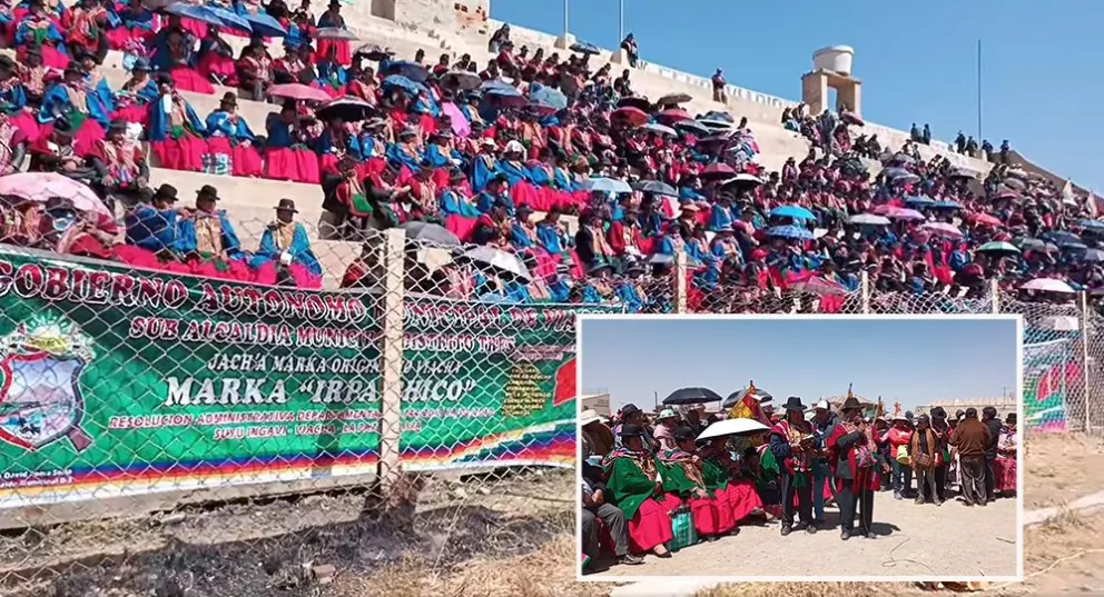 En el cabildo de Viacha, realizado este jueves, se resolvió exigir la renuncia del alcalde Napoleón Yahuasi. Foto: Canal 38 Viacha